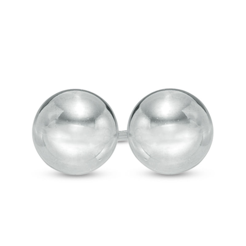 6mm Ball Stud Earrings in 14K White Gold