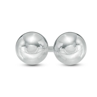 4mm Ball Stud Earrings in 14K White Gold