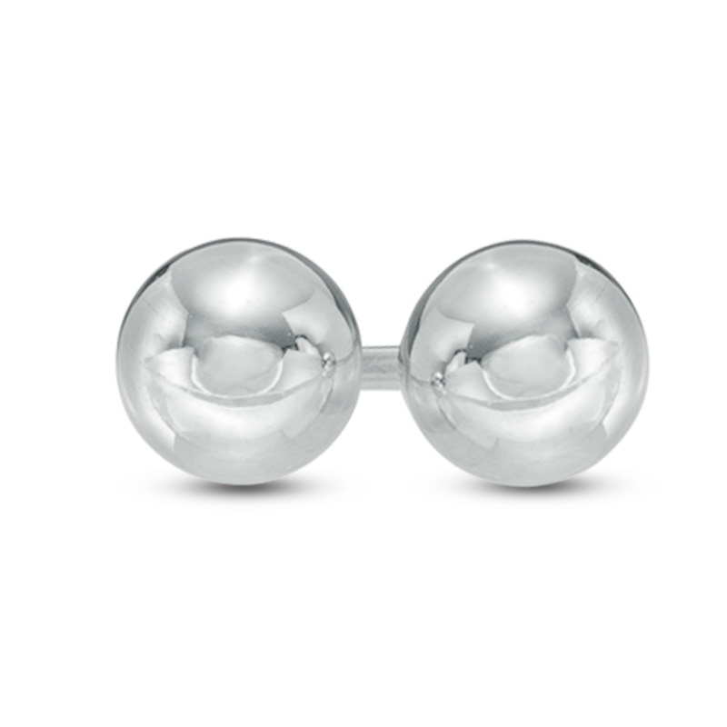 4mm Ball Stud Earrings in 14K White Gold