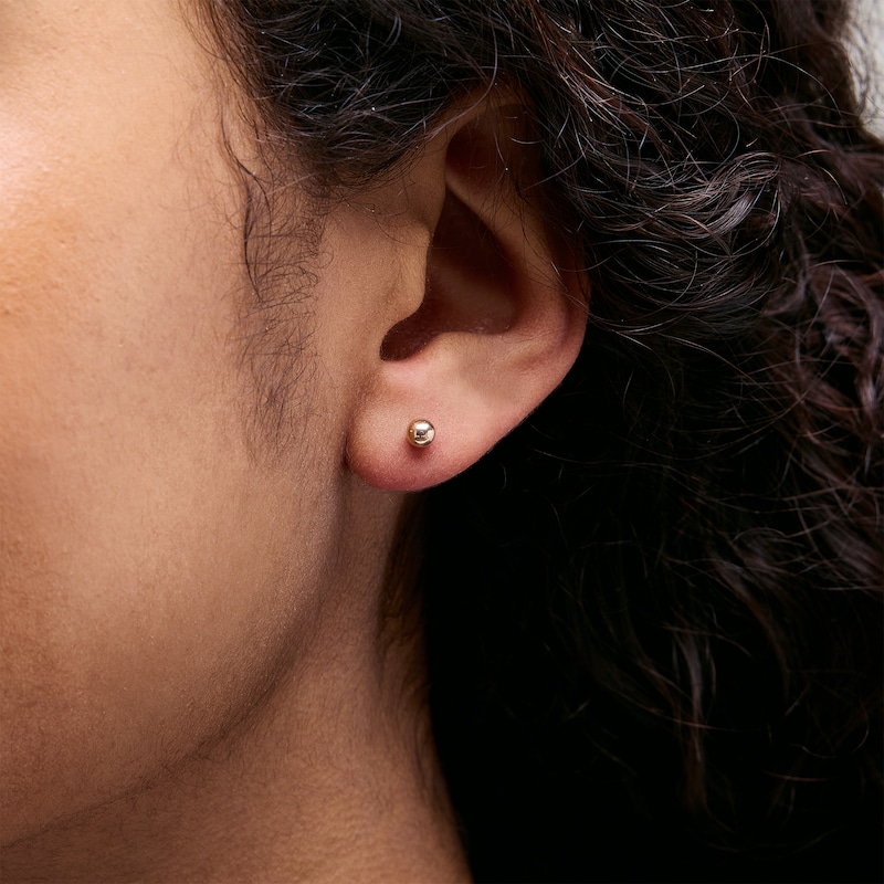 Ball Stud Three Pair Earrings Set in 10K Gold