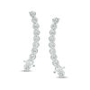 Thumbnail Image 0 of Cubic Zirconia Graduated Curved Bar Crawler Earrings in Sterling Silver