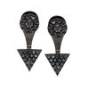 Thumbnail Image 0 of Black Cubic Zirconia Circle Stud and Triangle Drop Earring Jackets in Sterling Silver with Black Rhodium