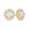 Thumbnail Image 1 of Child's 4mm White Cubic Zirconia Frame Stud Earrings in 14K Gold