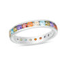 Thumbnail Image 0 of Multi-Color Cubic Zirconia Eternity Band in Sterling Silver - Size 7