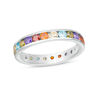 Thumbnail Image 1 of Multi-Color Cubic Zirconia Eternity Band in Sterling Silver - Size 7