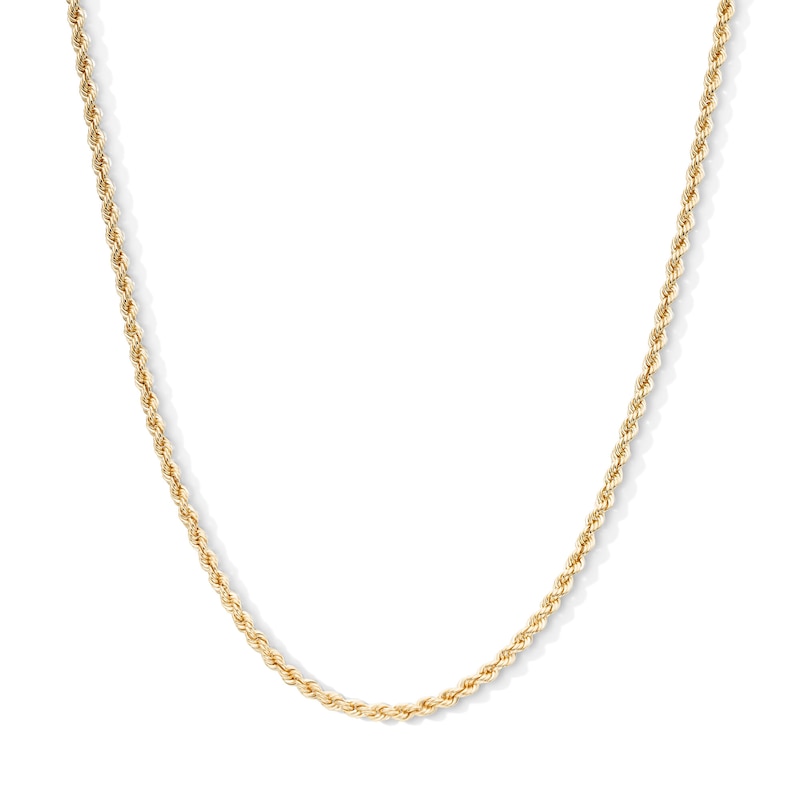 10K Semi-Solid Gold Rope Chain - 22"