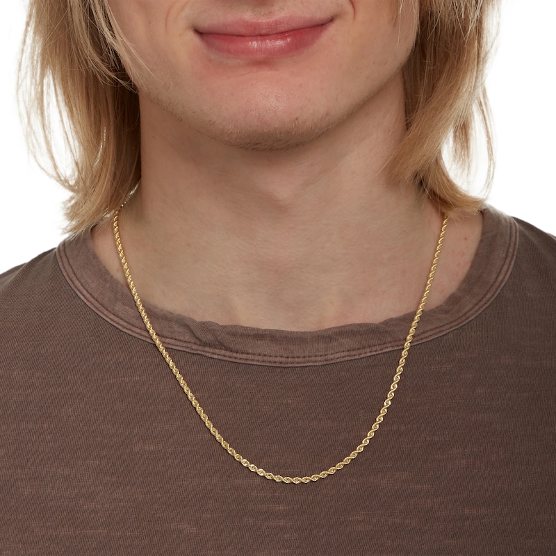 10K Semi-Solid Gold Rope Chain - 22"