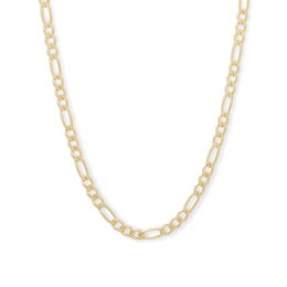 080 Gauge Diamond-Cut Figaro Chain Necklace in 10K Solid Gold - 22&quot;