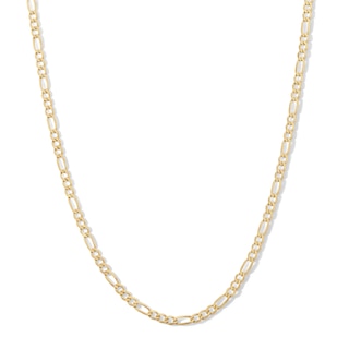 10K Solid Gold Diamond-Cut Figaro Chain - 22"