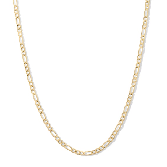 10K Solid Gold Diamond-Cut Figaro Chain - 22"
