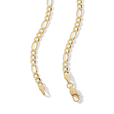 10K Solid Gold Diamond-Cut Figaro Chain - 22"