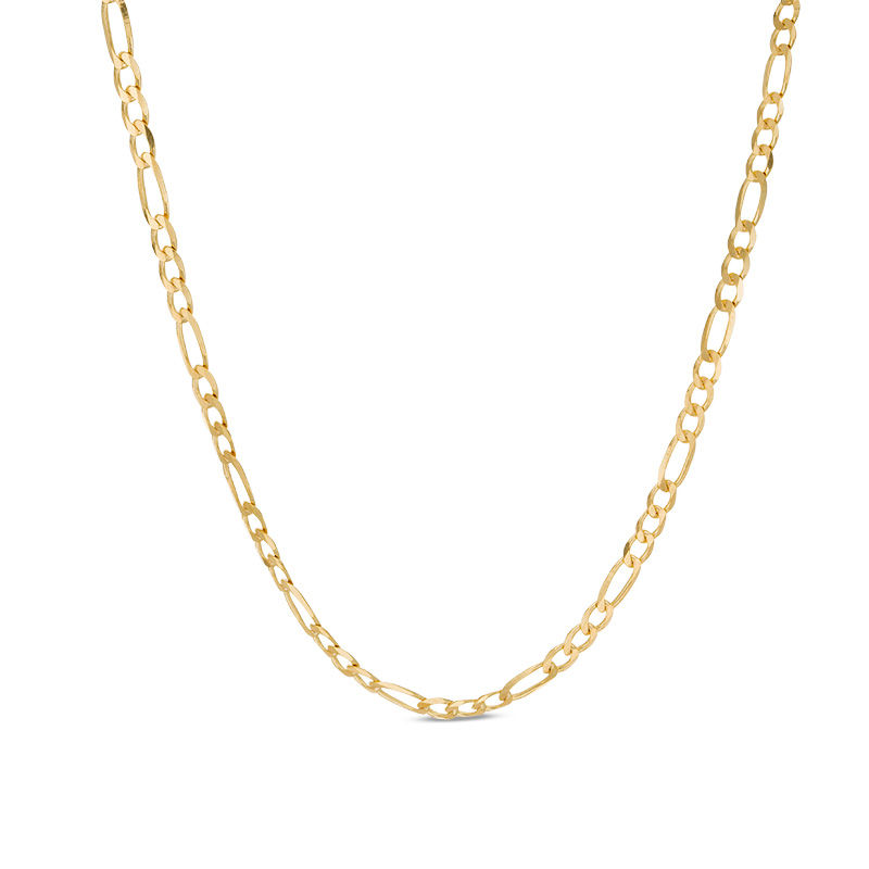 Main Image 1 of 060 Gauge Diamond-Cut Figaro Chain Necklace in 10K Gold - 16"