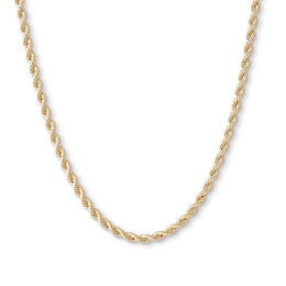 2.7mm Rope Chain Necklace in 10K Semi-Solid Gold - 20&quot;