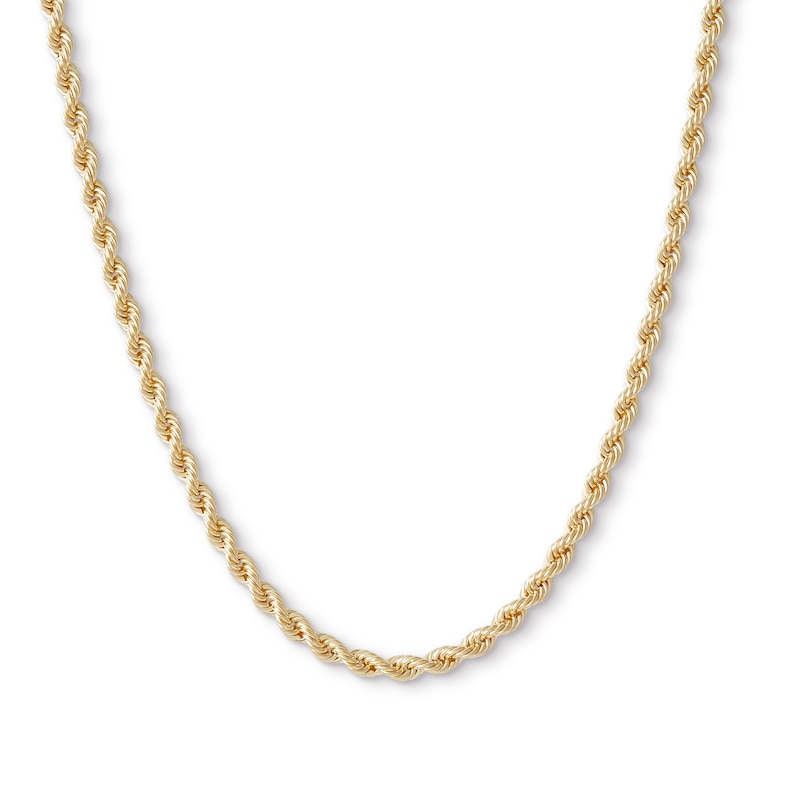 2.7mm Rope Chain Necklace in 10K Semi-Solid Gold - 20"