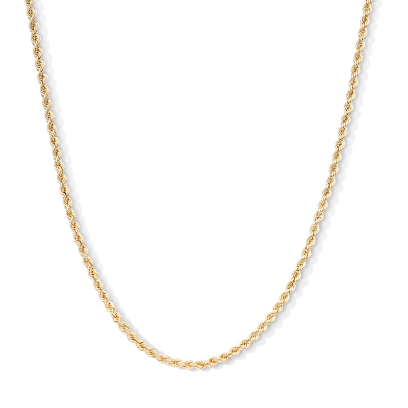 2.7mm Rope Chain Necklace in 10K Semi-Solid Gold - 20"