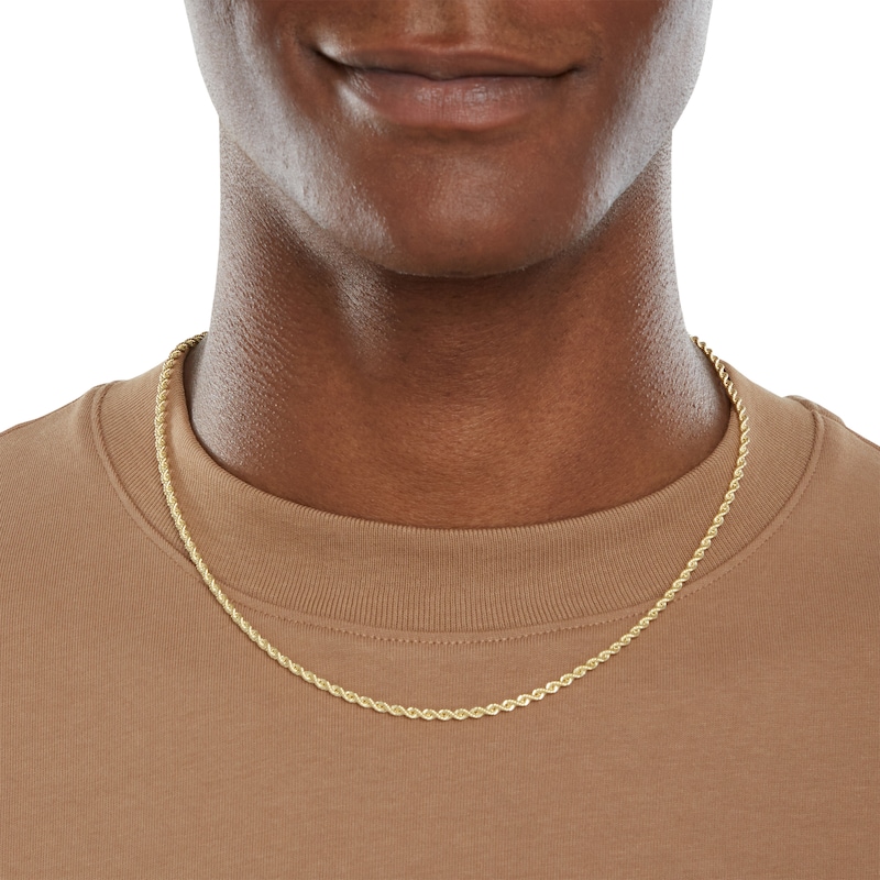 2.7mm Rope Chain Necklace in 10K Semi-Solid Gold - 20"