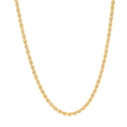 020 Gauge Semi-Solid Rope Chain Necklace in 10K Gold - 24&quot;