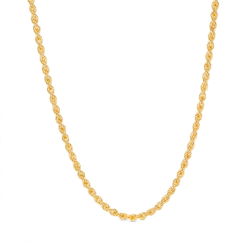 10K Semi-Solid Gold Rope Chain - 24"