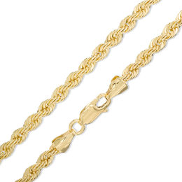 028 Gauge Semi-Solid Rope Chain Necklace in 10K Gold - 24&quot;