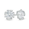 Thumbnail Image 1 of 5mm Cubic Zirconia Solitaire Tulip Stud Earrings in 14K White Gold