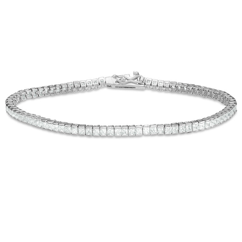 Princess-Cut Cubic Zirconia Tennis Bracelet in Sterling Silver - 7.25"