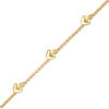 Child's Hollow Heart Station Bracelet in 14K Gold - 6"