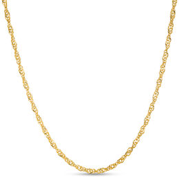 Made in Italy Child's 035 Gauge Singapore Chain Necklace in 14K Hollow Gold - 15&quot;