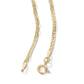 Made in Italy Child's 035 Gauge Singapore Chain Necklace in 14K Hollow Gold - 15"