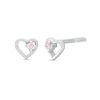 Thumbnail Image 1 of Child's Cubic Zirconia Heart Outline Stud Earrings in Sterling Silver