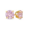 Child's 4mm Pink Cubic Zirconia Reversible Ball Stud Earrings in 14K Gold