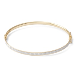 Made in Italy Glitter Enamel Hinged Bangle in 10K Gold