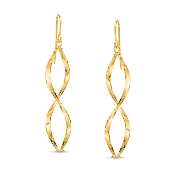Made in Italy Cascading Ribbon Drop Earrings in 10K Gold