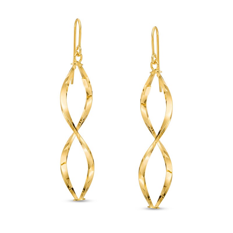 Made in Italy Cascading Ribbon Drop Earrings in 10K Gold