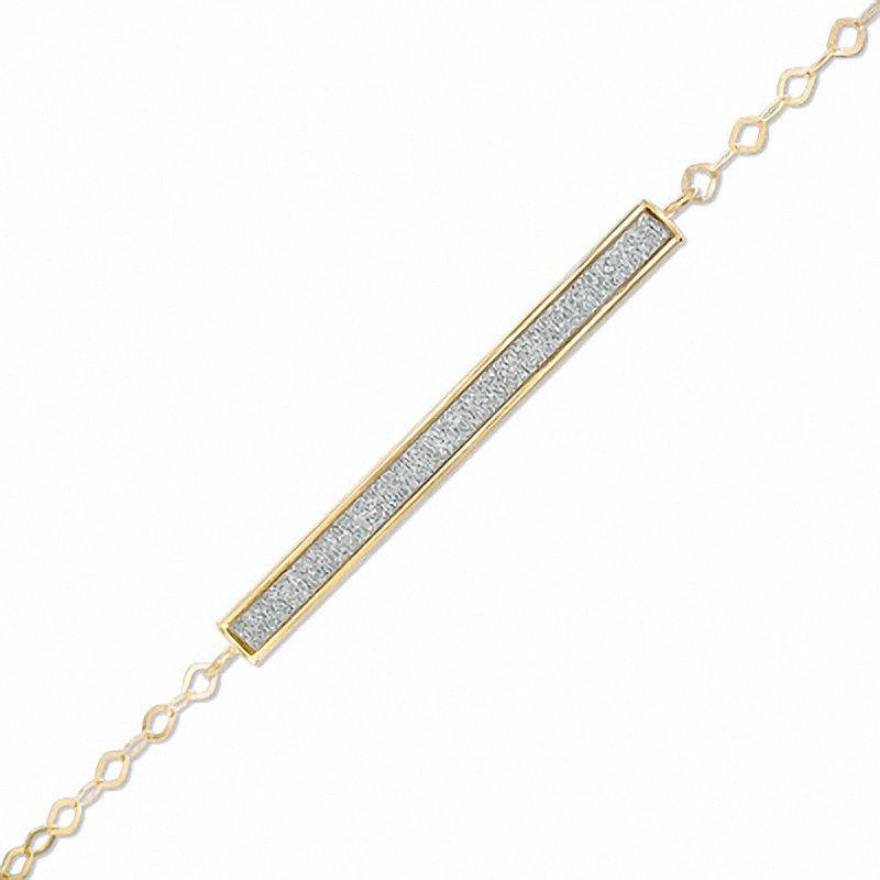 Glitter Enamel Bar Bracelet in 10K Gold -7.5"