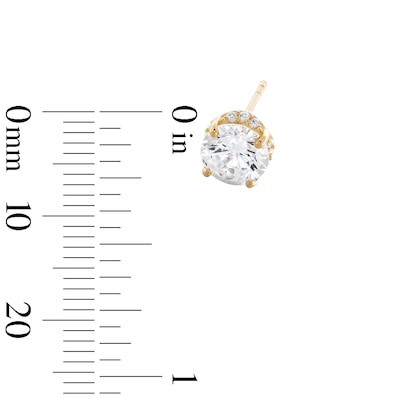 6.5mm Cubic Zirconia Solitaire Stud Earrings in 14K Gold