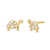 Thumbnail Image 1 of Child's Cubic Zirconia Turtle Stud Earrings in 14K Gold