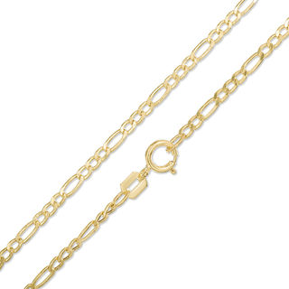 Child's 050 Gauge Figaro Chain Necklace in 14K Gold - 16"