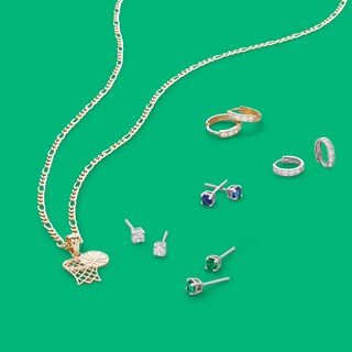 Child's 050 Gauge Figaro Chain Necklace in 14K Gold - 16"