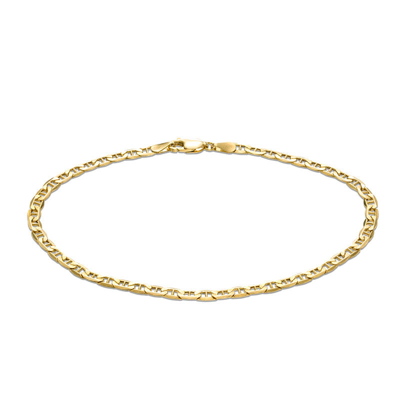 Main Image 1 of Ladies' 080 Gauge Air Solid Mariner Chain Bracelet in 10K Gold - 8.5&quot;