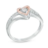 Thumbnail Image 1 of Diamond Accent Heart Promise Ring in Sterling Silver and 10K Rose Gold