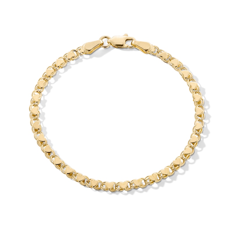 Child's Heart Chain Bracelet in 10K Solid Gold - 5.5"