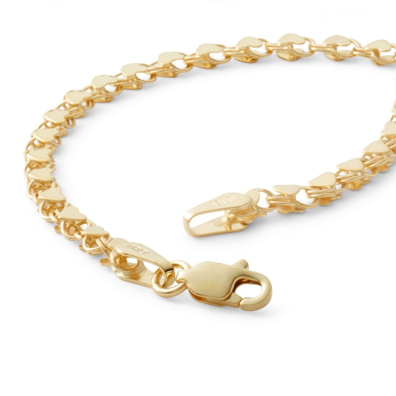 Child's Heart Chain Bracelet in 10K Solid Gold - 5.5"