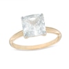 Thumbnail Image 1 of Forever Facets 8.0mm Princess-Cut Cubic Zirconia Solitaire Engagement Ring in 10K Gold - Size 7