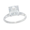 Forever Facets 8.0mm Princess-Cut Cubic Zirconia Solitaire Engagement Ring in 10K White Gold - Size 7