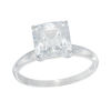 Thumbnail Image 0 of Forever Facets 8.0mm Princess-Cut Cubic Zirconia Solitaire Engagement Ring in 10K White Gold - Size 7