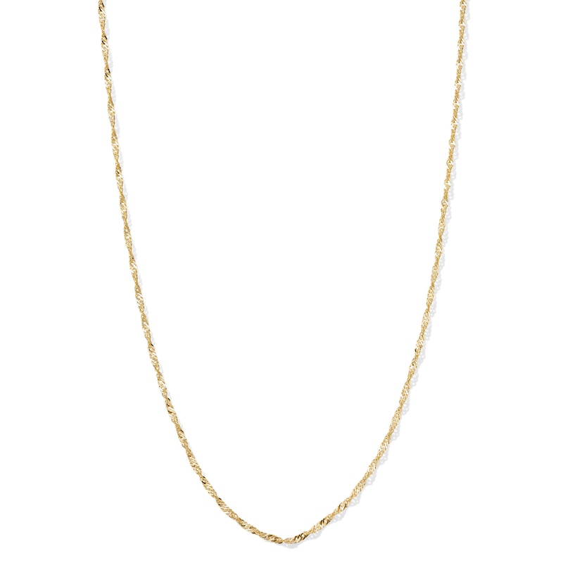 1.40mm Singapore Chain Necklace in 10K Solid Gold - 16"