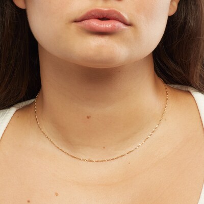 10K Solid Gold Singapore Chain - 16"