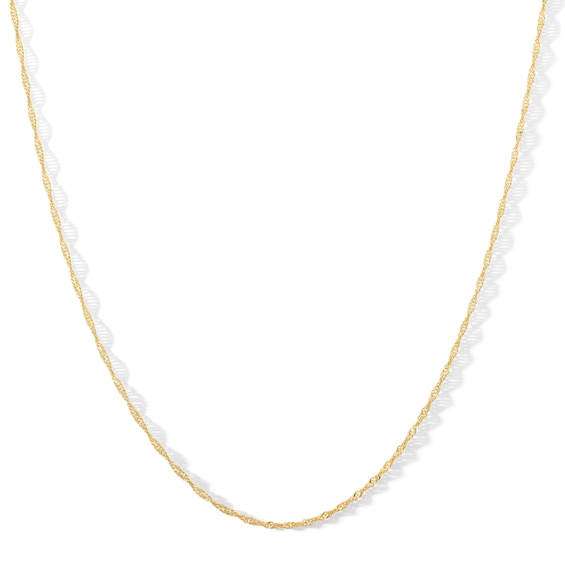 025 Gauge Singapore Chain Necklace in 10K Solid Gold - 20"