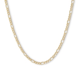 060 Diamond-Cut Figaro Chain Necklace in 14K Hollow Gold - 16&quot;