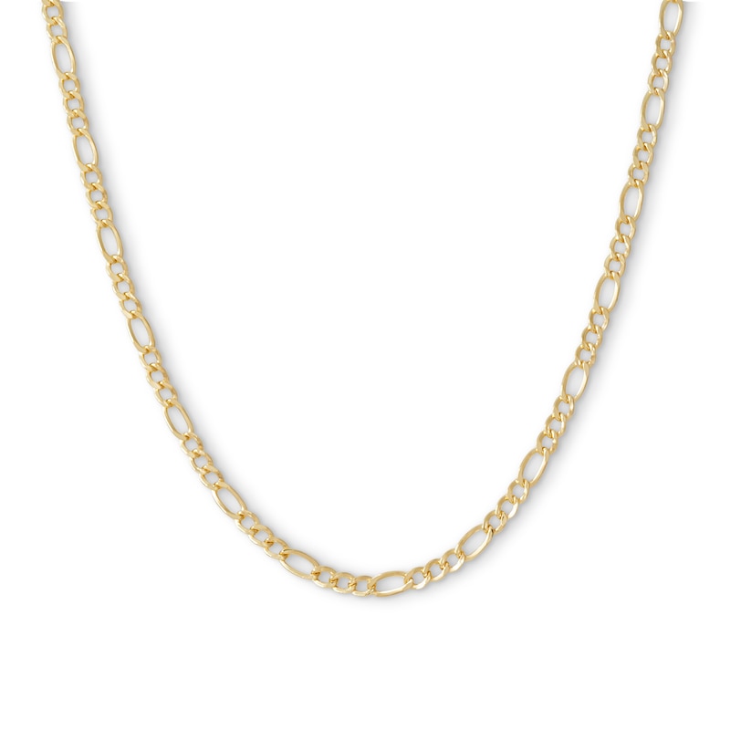 Main Image 1 of 060 Diamond-Cut Figaro Chain Necklace in 14K Hollow Gold - 16"